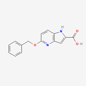 molecular formula C15H12N2O3 B597831 5-(Benzyloxy)-1H-pyrrolo[3,2-b]pyridine-2-carboxylic acid CAS No. 17288-34-5