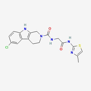 molecular formula C18H18ClN5O2S B5978322 6-chloro-N-(2-{[(2Z)-4-methyl-1,3-thiazol-2(3H)-ylidene]amino}-2-oxoethyl)-1,3,4,9-tetrahydro-2H-beta-carboline-2-carboxamide 