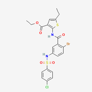 molecular formula C22H20BrClN2O5S2 B5978349 Ethyl 2-[[2-bromo-5-[(4-chlorophenyl)sulfonylamino]benzoyl]amino]-5-ethylthiophene-3-carboxylate 