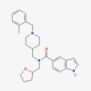molecular formula C28H35N3O2 B5978422 N-[[1-[(2-methylphenyl)methyl]piperidin-4-yl]methyl]-N-(oxolan-2-ylmethyl)-1H-indole-5-carboxamide 