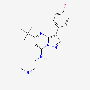 molecular formula C21H28FN5 B5978446 N'-[5-tert-butyl-3-(4-fluorophenyl)-2-methylpyrazolo[1,5-a]pyrimidin-7-yl]-N,N-dimethylethane-1,2-diamine 