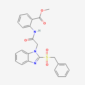 molecular formula C24H21N3O5S B5978532 METHYL 2-[2-(2-PHENYLMETHANESULFONYL-1H-1,3-BENZODIAZOL-1-YL)ACETAMIDO]BENZOATE 