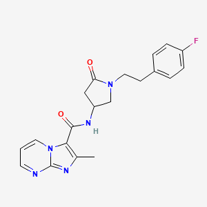 molecular formula C20H20FN5O2 B5978537 N-[1-[2-(4-fluorophenyl)ethyl]-5-oxopyrrolidin-3-yl]-2-methylimidazo[1,2-a]pyrimidine-3-carboxamide 