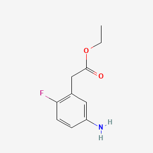 molecular formula C10H12FNO2 B597857 Ethyl 2-(5-amino-2-fluorophenyl)acetate CAS No. 1239460-72-0