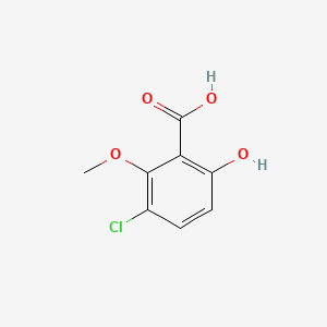 molecular formula C8H7ClO4 B597860 3-Chloro-6-hydroxy-2-methoxybenzoic acid CAS No. 146984-79-4