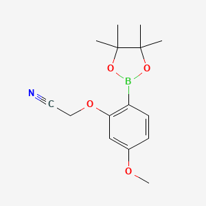 molecular formula C15H20BNO4 B597862 2-(5-Methoxy-2-(4,4,5,5-tetramethyl-1,3,2-dioxaborolan-2-yl)phenoxy)acetonitrile CAS No. 1256359-92-8