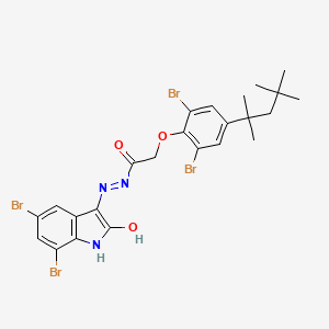 molecular formula C24H25Br4N3O3 B5978639 N'-[(3E)-5,7-dibromo-2-oxo-1,2-dihydro-3H-indol-3-ylidene]-2-[2,6-dibromo-4-(2,4,4-trimethylpentan-2-yl)phenoxy]acetohydrazide 