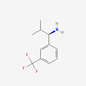 molecular formula C11H14F3N B597864 (R)-2-methyl-1-(3-(trifluoromethyl)phenyl)propan-1-amine CAS No. 1213684-08-2