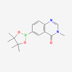 molecular formula C15H19BN2O3 B597871 3-Methyl-6-(4,4,5,5-tetramethyl-1,3,2-dioxaborolan-2-yl)quinazolin-4(3h)-one CAS No. 1209485-71-1