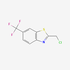 molecular formula C9H5ClF3NS B597873 Benzothiazole, 2-(chloromethyl)-6-(trifluoromethyl)- CAS No. 126764-52-1