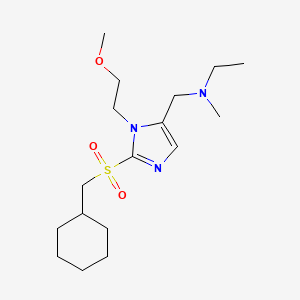 molecular formula C17H31N3O3S B5978733 N-[[2-(cyclohexylmethylsulfonyl)-3-(2-methoxyethyl)imidazol-4-yl]methyl]-N-methylethanamine 