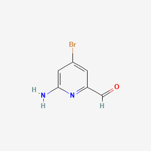 B597874 6-Amino-4-bromopicolinaldehyde CAS No. 1289032-95-6