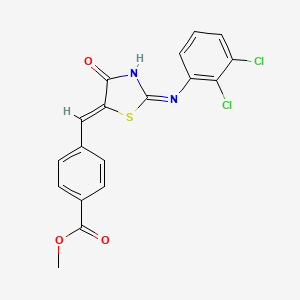 molecular formula C18H12Cl2N2O3S B5978766 methyl 4-[(Z)-{2-[(2,3-dichlorophenyl)amino]-4-oxo-1,3-thiazol-5(4H)-ylidene}methyl]benzoate CAS No. 6101-56-0