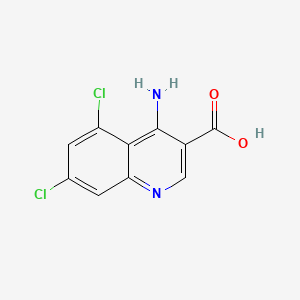 molecular formula C10H6Cl2N2O2 B597879 4-Amino-5,7-dichloroquinoline-3-carboxylic acid CAS No. 1242260-16-7