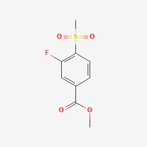 molecular formula C9H9FO4S B597880 Methyl 3-fluoro-4-(methylsulfonyl)benzoate CAS No. 1215074-49-9