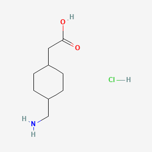 molecular formula C9H18ClNO2 B597881 2-(4-(Aminomethyl)cyclohexyl)acetic acid hydrochloride CAS No. 1228880-64-5
