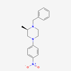 molecular formula C18H21N3O2 B597882 (2R)-1-benzyl-2-methyl-4-(4-nitrophenyl)piperazine CAS No. 1260608-48-7