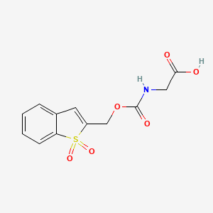 molecular formula C12H11NO6S B597883 2-[(1,1-Dioxo-1-benzothiophen-2-yl)methoxycarbonylamino]acetic acid CAS No. 197245-13-9