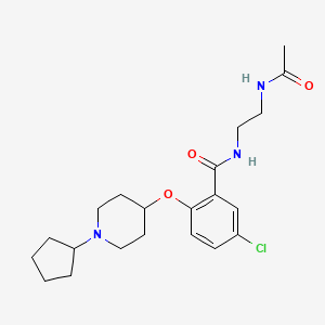 molecular formula C21H30ClN3O3 B5978838 N-[2-(acetylamino)ethyl]-5-chloro-2-[(1-cyclopentyl-4-piperidinyl)oxy]benzamide 