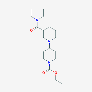 molecular formula C18H33N3O3 B5978932 Ethyl 4-[3-(diethylcarbamoyl)piperidin-1-yl]piperidine-1-carboxylate 