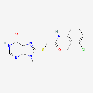 molecular formula C15H14ClN5O2S B5979013 N-(3-chloro-2-methylphenyl)-2-[(9-methyl-6-oxo-6,9-dihydro-1H-purin-8-yl)sulfanyl]acetamide 