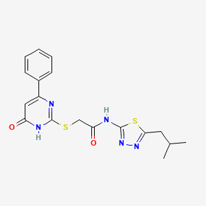 molecular formula C18H19N5O2S2 B5979069 N~1~-(5-ISOBUTYL-1,3,4-THIADIAZOL-2-YL)-2-[(6-OXO-4-PHENYL-1,6-DIHYDRO-2-PYRIMIDINYL)SULFANYL]ACETAMIDE 