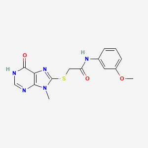 molecular formula C15H15N5O3S B5979208 N-(3-methoxyphenyl)-2-[(9-methyl-6-oxo-6,9-dihydro-1H-purin-8-yl)sulfanyl]acetamide 