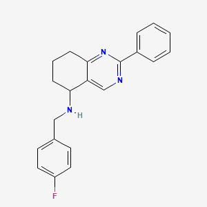 molecular formula C21H20FN3 B5979340 N-[(4-fluorophenyl)methyl]-2-phenyl-5,6,7,8-tetrahydroquinazolin-5-amine 