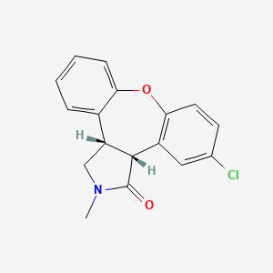1H-Dibenz[2,3:6,7]oxepino[4,5-c]pyrrol-1-one, 11-chloro-2,3,3a,12b-tetrahydro-2-methyl-, (3aR,12bS)-rel-