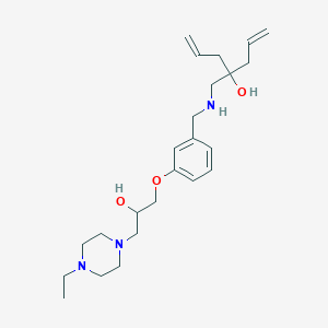 molecular formula C24H39N3O3 B5979611 4-[({3-[3-(4-ethyl-1-piperazinyl)-2-hydroxypropoxy]benzyl}amino)methyl]-1,6-heptadien-4-ol 