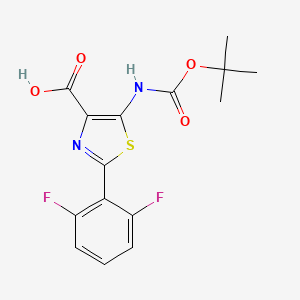 molecular formula C15H14F2N2O4S B597963 5-(Tert-butoxycarbonylamino)-2-(2,6-difluorophenyl)thiazole-4-carboxylic acid CAS No. 1270034-25-7