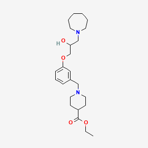 molecular formula C24H38N2O4 B5979771 Ethyl 1-[[3-[3-(azepan-1-yl)-2-hydroxypropoxy]phenyl]methyl]piperidine-4-carboxylate 