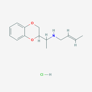 molecular formula C14H20ClNO2 B5979782 (E)-N-[1-(2,3-dihydro-1,4-benzodioxin-3-yl)ethyl]but-2-en-1-amine;hydrochloride 