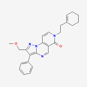 molecular formula C25H26N4O2 B5979882 7-[2-(1-cyclohexenyl)ethyl]-2-(methoxymethyl)-3-phenylpyrazolo[1,5-a]pyrido[3,4-e]pyrimidin-6(7H)-one 