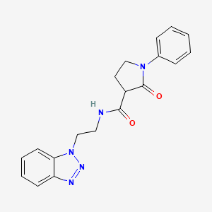 molecular formula C19H19N5O2 B5980028 N-[2-(1H-1,2,3-benzotriazol-1-yl)ethyl]-2-oxo-1-phenyl-3-pyrrolidinecarboxamide 