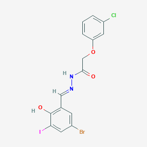 molecular formula C15H11BrClIN2O3 B5980037 N'-[(E)-(5-bromo-2-hydroxy-3-iodophenyl)methylidene]-2-(3-chlorophenoxy)acetohydrazide CAS No. 5567-89-5
