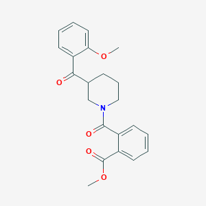 molecular formula C22H23NO5 B5980046 methyl 2-{[3-(2-methoxybenzoyl)-1-piperidinyl]carbonyl}benzoate 