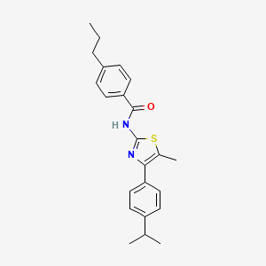 molecular formula C23H26N2OS B5980062 N-{5-METHYL-4-[4-(PROPAN-2-YL)PHENYL]-13-THIAZOL-2-YL}-4-PROPYLBENZAMIDE 