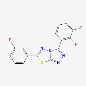 molecular formula C15H7F3N4S B5980067 3-(2,3-difluorophenyl)-6-(3-fluorophenyl)[1,2,4]triazolo[3,4-b][1,3,4]thiadiazole 