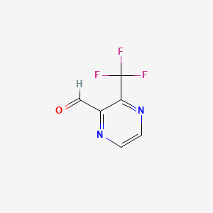 molecular formula C6H3F3N2O B598016 3-(三氟甲基)吡嗪-2-甲醛 CAS No. 1197238-20-2