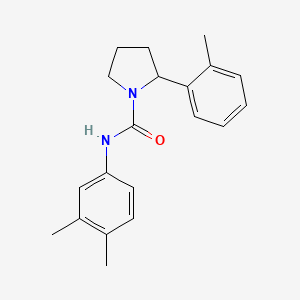 molecular formula C20H24N2O B5980182 N-(3,4-dimethylphenyl)-2-(2-methylphenyl)-1-pyrrolidinecarboxamide 