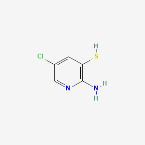molecular formula C5H5ClN2S B598020 2-Amino-5-chloropyridine-3-thiol CAS No. 110402-26-1