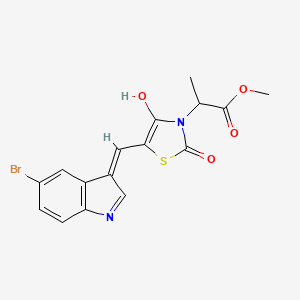 molecular formula C16H13BrN2O4S B5980285 methyl 2-{5-[(5-bromo-1H-indol-3-yl)methylene]-2,4-dioxo-1,3-thiazolidin-3-yl}propanoate 
