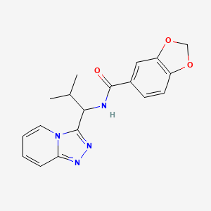 molecular formula C18H18N4O3 B5980347 N-[2-methyl-1-([1,2,4]triazolo[4,3-a]pyridin-3-yl)propyl]-1,3-benzodioxole-5-carboxamide 