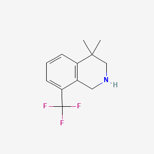 molecular formula C12H14F3N B598040 4,4-Dimethyl-8-(trifluoromethyl)-1,2,3,4-tetrahydroisoquinoline CAS No. 1203685-19-1