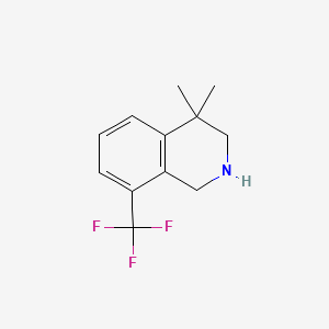 molecular formula C12H14F3N B598040 4,4-二甲基-8-(三氟甲基)-1,2,3,4-四氢异喹啉 CAS No. 1203685-19-1