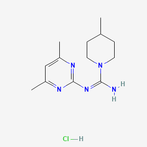 molecular formula C13H22ClN5 B5980586 N'-(4,6-dimethylpyrimidin-2-yl)-4-methylpiperidine-1-carboximidamide;hydrochloride 