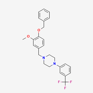 molecular formula C26H27F3N2O2 B5980745 1-[4-(benzyloxy)-3-methoxybenzyl]-4-[3-(trifluoromethyl)phenyl]piperazine 