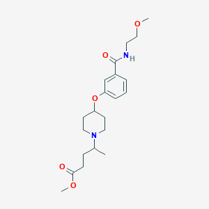 molecular formula C21H32N2O5 B5980747 Methyl 4-[4-[3-(2-methoxyethylcarbamoyl)phenoxy]piperidin-1-yl]pentanoate 