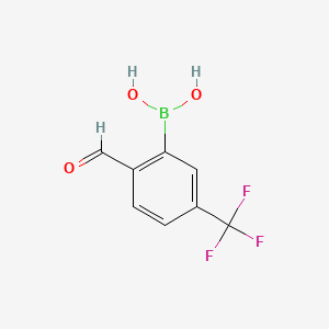 molecular formula C8H6BF3O3 B598080 2-Formyl-5-(trifluoromethyl)phenylboronic acid CAS No. 1204580-94-8